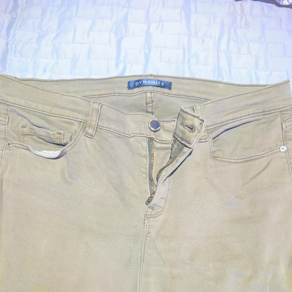 Dynamite Army Green Skinny Jeans - Picture 4 of 7